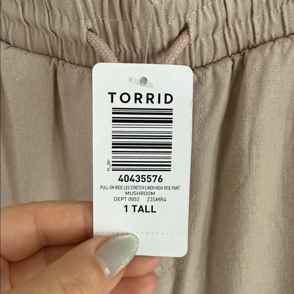 Torrid Pull-On Wide Leg Stretch Linen High-Rise Pant NWT - Picture 3 of 7